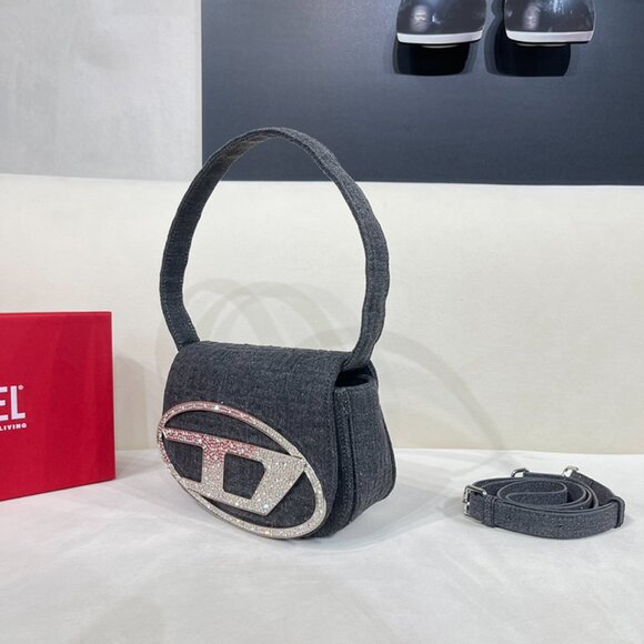 Diesel Grey Diamond Logo Shoulder Bag - Picture 4 of 9